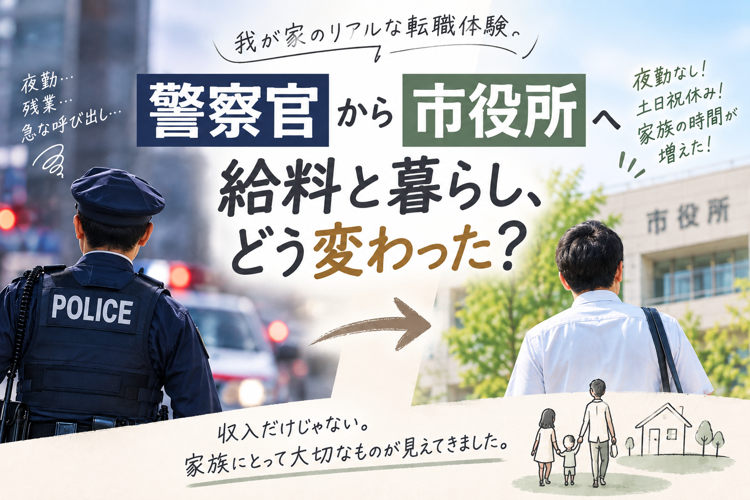 警察官から市役所職員へ給料と暮らしどう変わった？